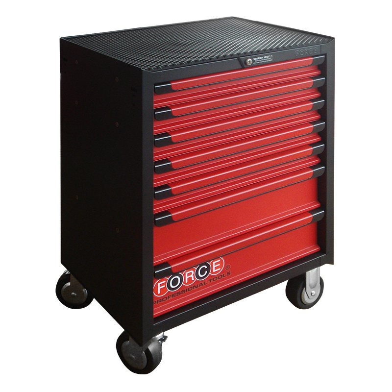 Red & Black 7 Drawer Trolley