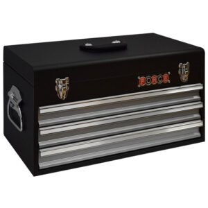 3 Drawer Black Tool Chest with Top Lid