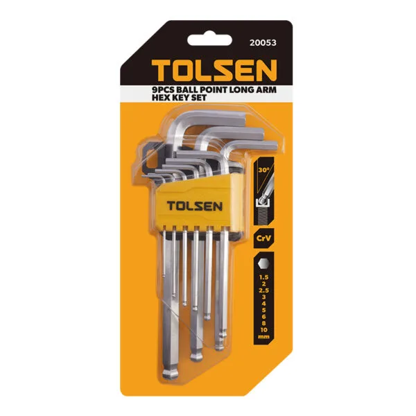 9PCS BALL POINT LONG ARM HEX KEY SET - Image 3