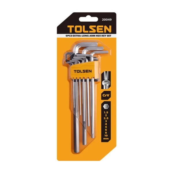 9PCS EXTRA-LONG ARM HEX KEY SET - Image 3