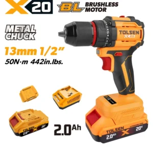 20V X20 Compact Brushless Cordless 1/2″ Drill, 50 N·m (2.0Ah)