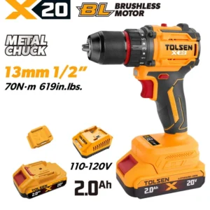 20V X20 Compact Brushless Cordless 1/2″ Drill, 70 N·m (2.0Ah, 110-120V)