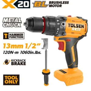 20V X20 Brushless Cordless 1/2″ Hammer Drill, 120 N·m (Tool Only)